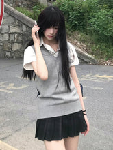 8 Color Options Preppy Style JK Uniform Letter Embroidery Vest