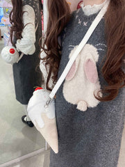 Yume Kawaii White Ice Cream-shaped Plush Crossbody Bag