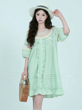 Mint Green Illusion Neckline Cotton Nightgown