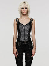 Black & Silver Steampunk Jacquard Vest