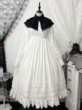 White Gothic Shiro Lolita High Waist Long Sleeves Dress + Collar