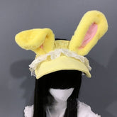 Yellow/White Sweet Oversized Bunny Ears Hat
