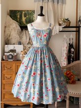 Strawberry and Floral Print Blue Lolita Fashion Dress Summer JSK
