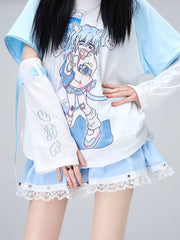 White & Blue Buckle Strap Tenshi Kaiwai Sleeves