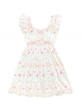 White Sweetheart and Star Print Pajama Dress with Padded Cups