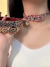 Pink/Coffee/Gray Leopard Punk Choker