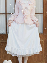 White Ruffle Lace Hem Jirai Kei Skirt