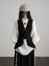 Urban Goth Black Multi-Layer Paneled Ruffle Sleeveless Vest