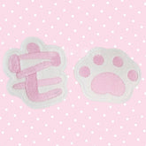 Pink Cat Paw Embroidered Velcro Hair Clip