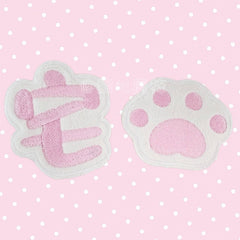 Pink Cat Paw Embroidered Velcro Hair Clip