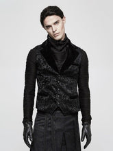 Black Men's Steampunk Vintage Jacquard Vest