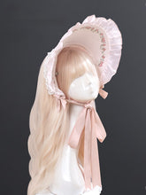 Strawberry Delight Pink Lolita Bonnet with Lace Ruffles