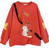 Heaven Official's Blessing Hua Cheng and Xie Lian Inspired Orange Fox Asymmetrical Sweatshirt
