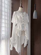 White Prince Ouji Lolita Long Sleeves Cascading Ruffle Tail Shirt