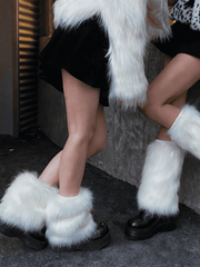 White Y2K 20CM/30CM/40CM Shaggy Leg Warmers