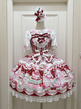 Bunny and Cherry Print Red Sweet Lolita Dress Jumper Skirt