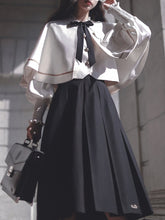 JK Uniform White Cape with Self-tie Straps