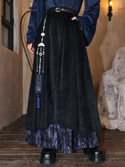 White Chinese Style Beaded Chain - Cloud Accents, Blue Tassel Charm & Goldfish Embroidery Patch