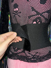 Y2K Punk Crosses Charm Black Heart Design Corset Belt with Chains