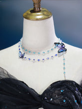Blue/Purple Beaded Lolita Necklace with Butterfly Accents