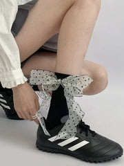 Polka-dot Bowknots Black/White Lolita Socks