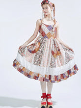 Colorful Floral Print Patchwork Design Sleeveless Dress