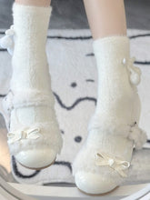 Sweet Lolita White Mary Jane Shoes with Star Snap & Bow Decor