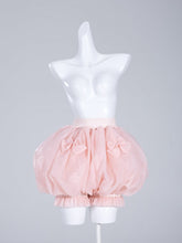 Sweet Pink Elastic Waist and Cuffs Bows Accents Lolita Puffy Petticoat Shorts