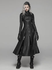 Dark Black Punk Long Coat