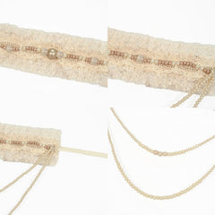 Cream Lace Choker with Detachable Bead Chain