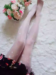 White Semi-sheer Sakura Pattern Lolita Tights
