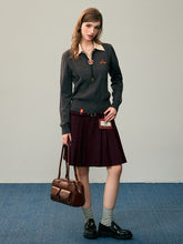 Clearance - Size S for Waist 66cm Gryffindor Dark Red Side Slit Preppy Sytle Pleated Skirt Harry Potter and KYOUKO Collaboration