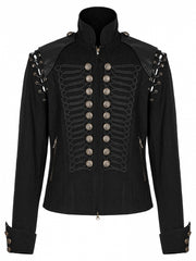 Black Men's Military Coat Vest