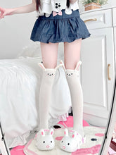 White Sweet Lolita Bunny Ear Overknee Stockings