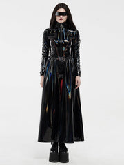 Cyber Rococo Black & Bright Laser Long Coat