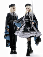 Black Cross Embroidered Military Lolita Cape