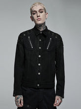 Black Men's Punk Rugged Jacket