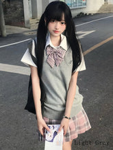 10 Color Options Preppy Style V-neck JK Uniform Knitted Vest