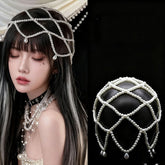 White Water Drop Accents Bead Headpiece