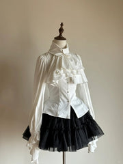 White Jabot Collar Gothic Lolita Long-Sleeve Blouse