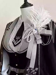 White Feather and Cross Decoration Brooch