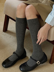 White/Light Grey/Dark Grey/Dark Red/Black Cotton Underknee Stockings