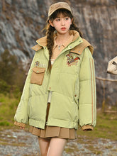 Clearance - Size S for Bust 128CM Zootopia Nick Applique Green Thick Hooded Jacket