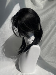 Ouji Style Black 50CM Straight Wig with Curtain Bangs