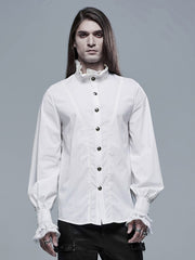 Men's White Goth Aristocratic Shirt