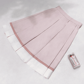 JK Uniform 55cm Pink Box Pleat Skirt with Beige Hem