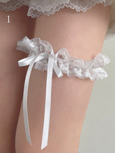 White Over-Knee Stockings with Lace Leg Loop