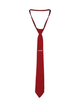Y2K Red Pre-tied Necktie with White Letter Embroidery