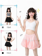 White/Gray/Black Essential Cami Top with Built-in Bra Pads