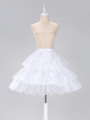 White Lolita Adjustable Length Fish-bone Petticoat